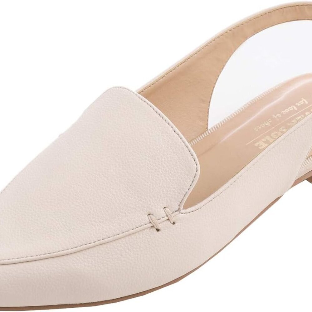 Women's Flat Mules Casual Buckle Slingback Shoes Pointed Toe Summer Flats
